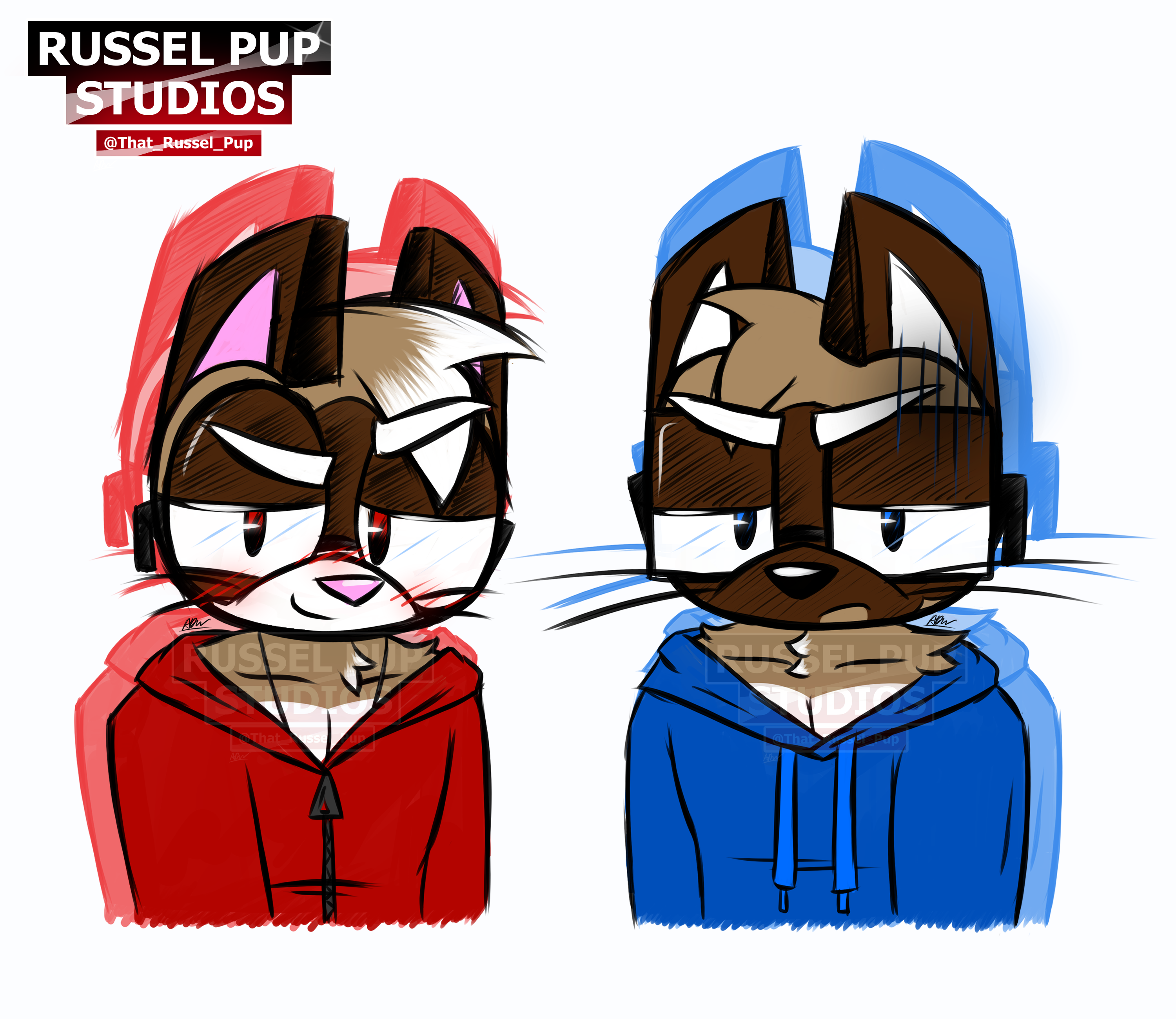 Mousebot 2 cats doodle